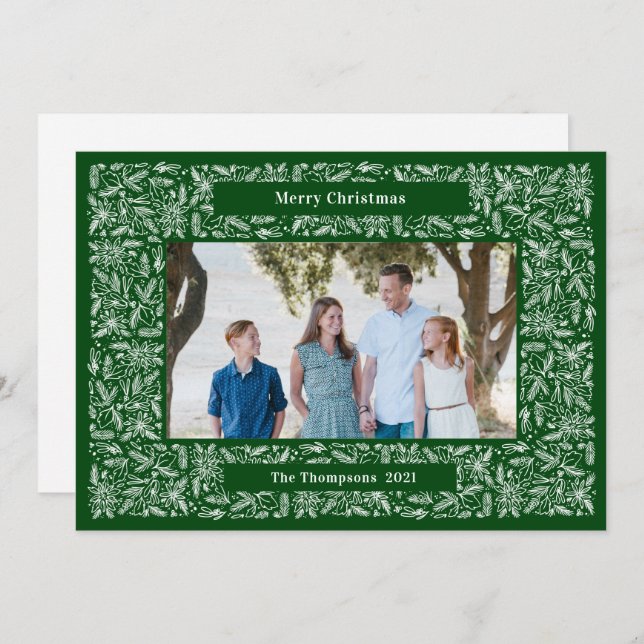 Merry Christmas Frame Holiday Green (Front/Back)