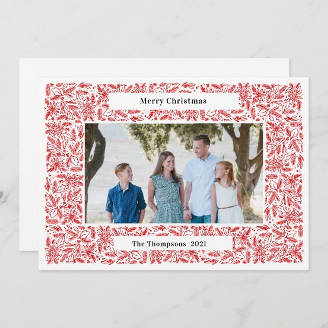 Merry Christmas Frame Holiday Red (Front/Back)