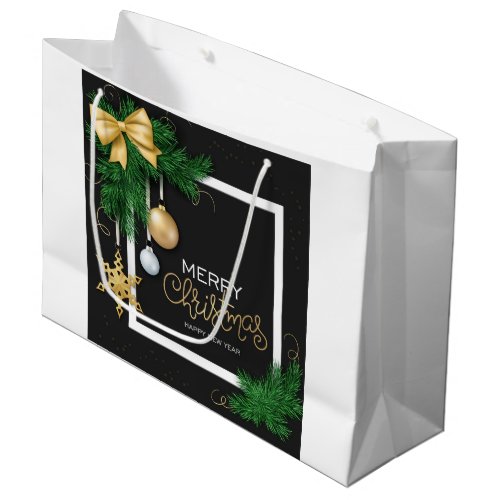 Merry Christmas Frame  Large Gift Bag