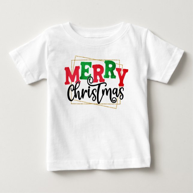 Merry Christmas Framed Baby T-Shirt (Front)