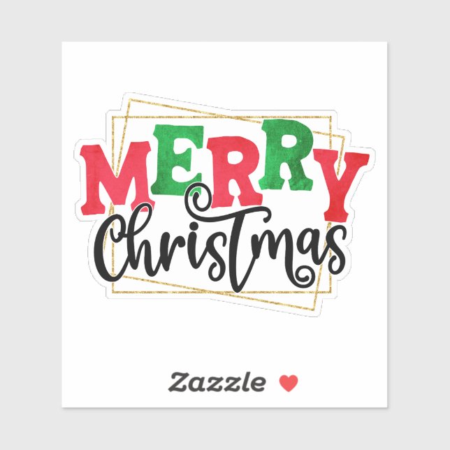 Merry Christmas Framed Design-80716 Sticker (Sheet)