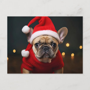 Merry Christmas French Bulldog Holiday Postcard