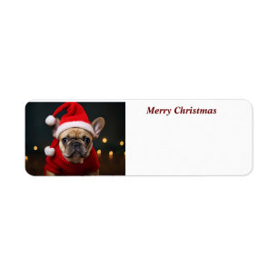Merry Christmas French Bulldog Label