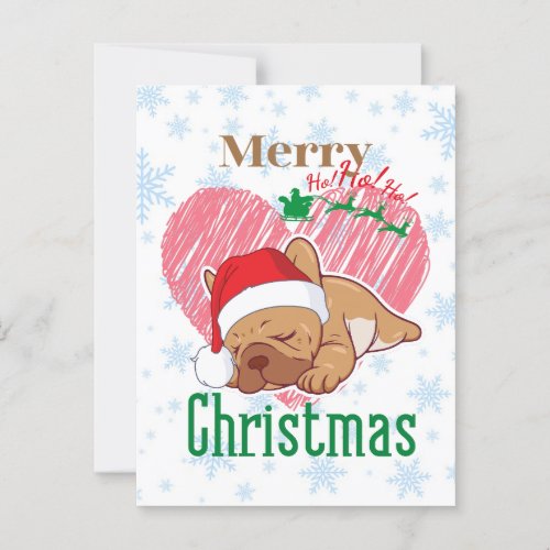 Merry Christmas  French bulldog Postcard