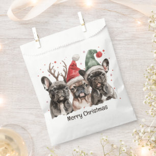 Merry Christmas French Bulldog Reindeer Dogs Favor Bag