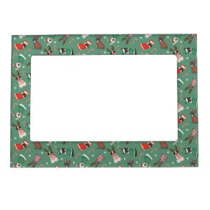 Merry Christmas French Bulldogs Magnetic Frame