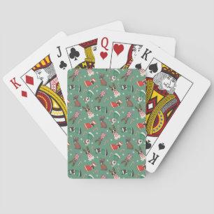 Merry Christmas French Bulldogs Poker Cards