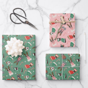 Merry Christmas French Bulldogs Wrapping Paper Sheets