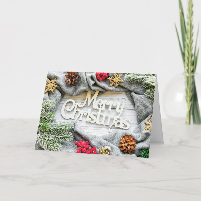 Merry Christmas Friends Family Relatives Holiday Card (Front)