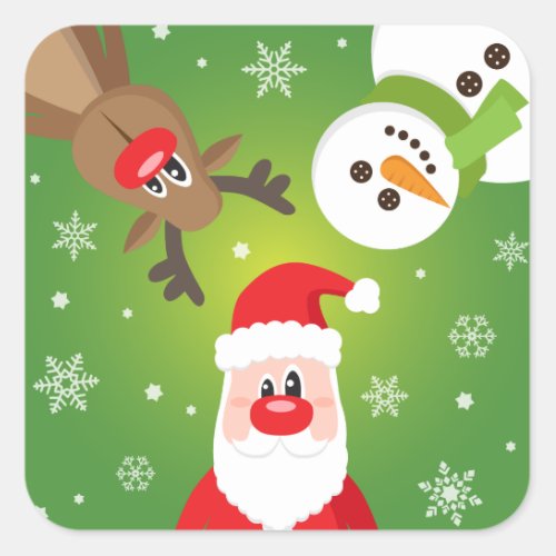 Merry Christmas Friends Square Sticker
