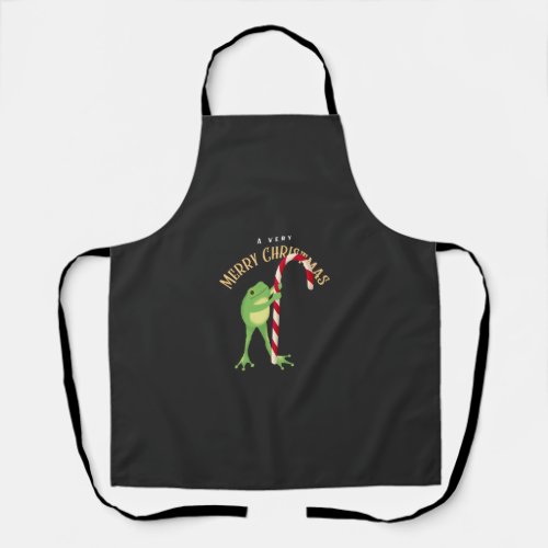 Merry Christmas Frog Apron