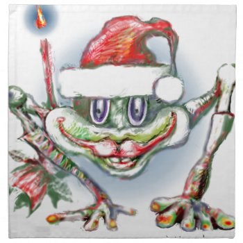 * Merry Christmas Frog By Albruno * Napkin by Alejandro at Zazzle