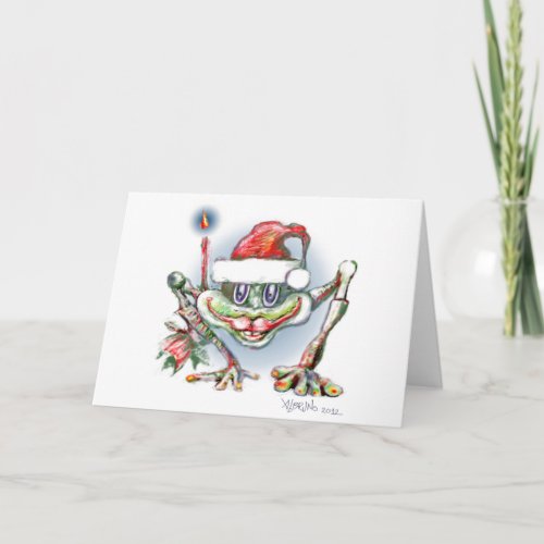  Merry christmas Frog by Student  Holiday Card