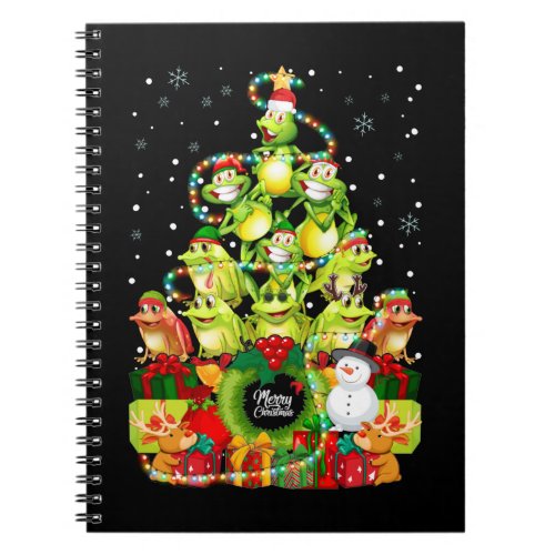 Merry Christmas Frog Christmas Tree Xmas Frogs Notebook