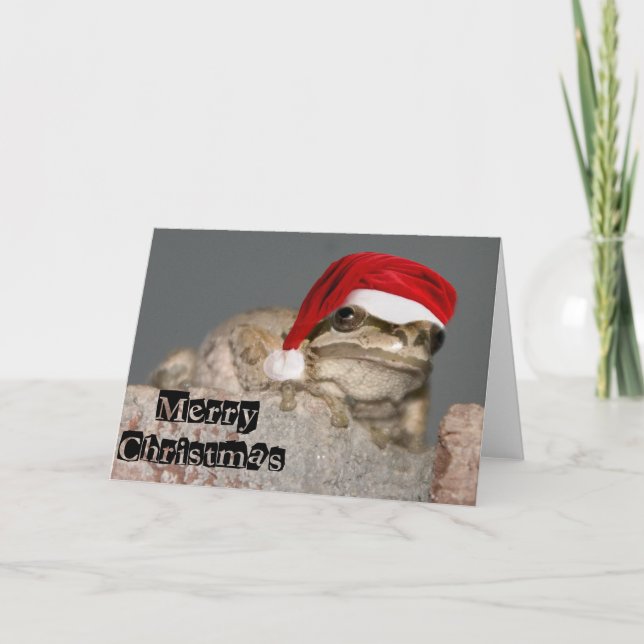 Merry Christmas Frog Holiday Card (Front)