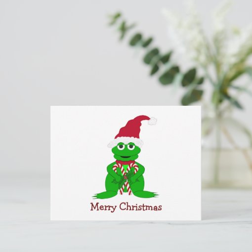 Merry Christmas Frog Holiday Postcard | Zazzle