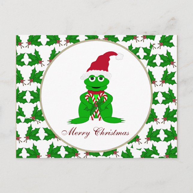 Merry Christmas Frog Postcard (Front)