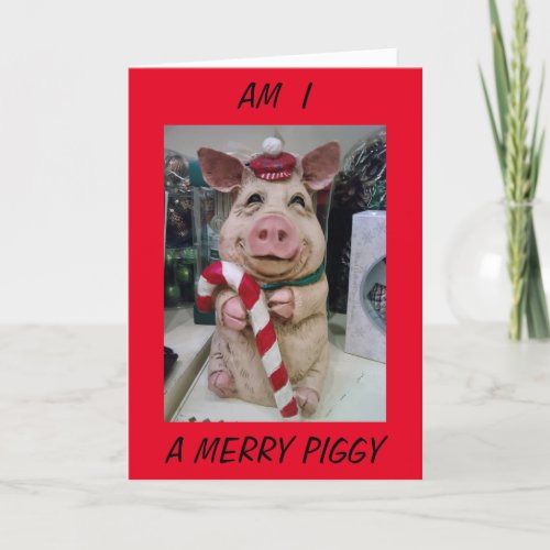 MERRY CHRISTMAS FROM A VERY FESTIVE PIGGY HOLIDAY CARD