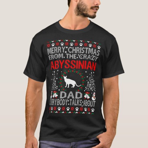 Merry Christmas From Abyssinian Dad Gift T_Shirt