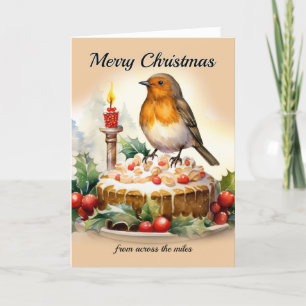 Merry Christmas from Across the Miles Robin  Letterpress Thank You Card