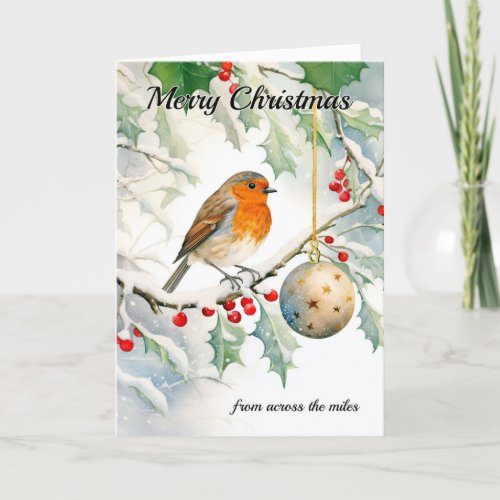Merry Christmas from Across the Miles Robin on a H Thank You Card