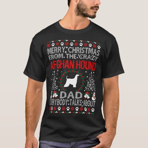 Merry Christmas From Afghan Hound Dad Gift T_Shirt