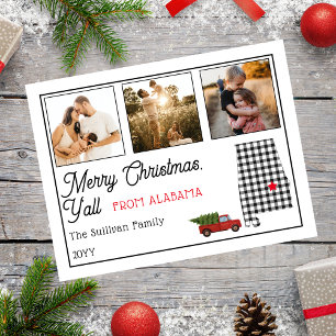 Merry Christmas from Alabama Photo Holiday Postcard