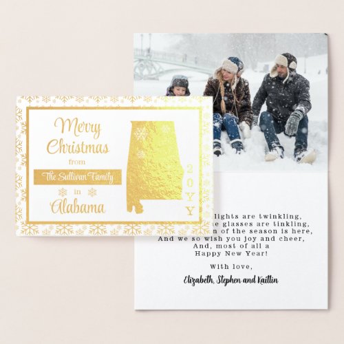 Merry Christmas from Alabama State  Photo Foil Card