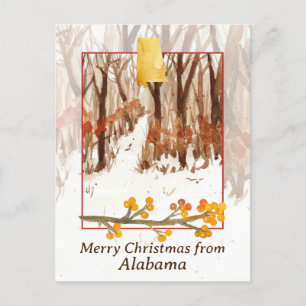 Merry Christmas from Alabama Trees Winter Snow Holiday Postcard