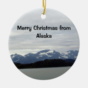 Merry Christmas from, Alaska Ceramic Ornament