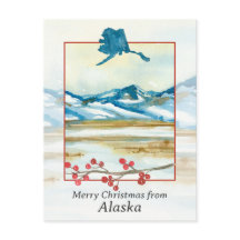 Merry Christmas from Alaska Tundra Winter Mountain