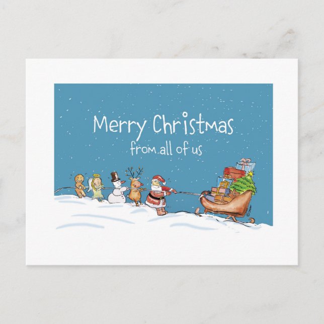Merry Christmas from all of us Holiday Postcard (Front)