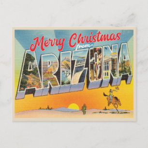 Merry Christmas from Arizona vintage Postcard