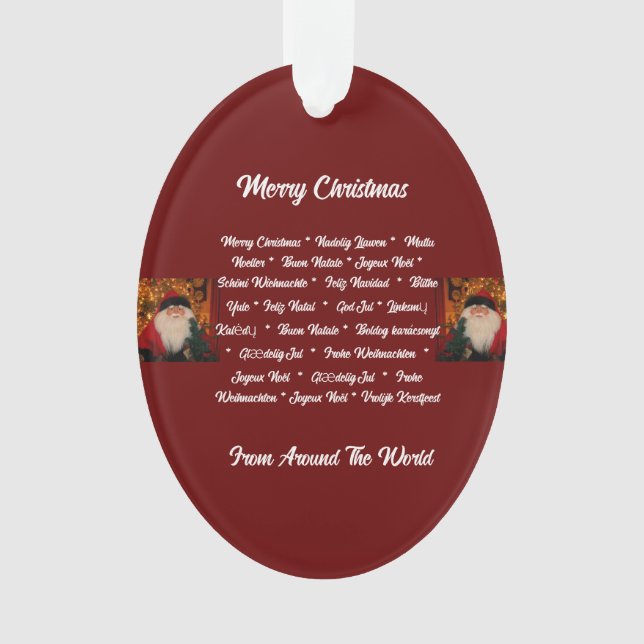 Merry Christmas From Around The World  Ornament (Front)