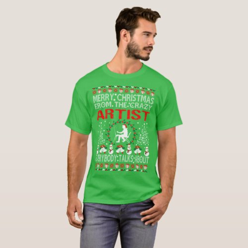 Merry Christmas From Artist Ugly Sweater Tshirt