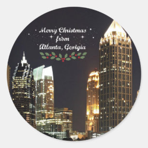 Merry Christmas from Atlanta, Georgia Classic Roun Round Sticker