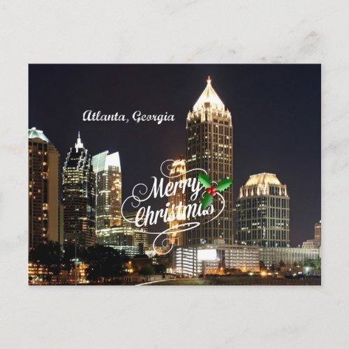 Merry Christmas from Atlanta Georgia Holiday Postcard