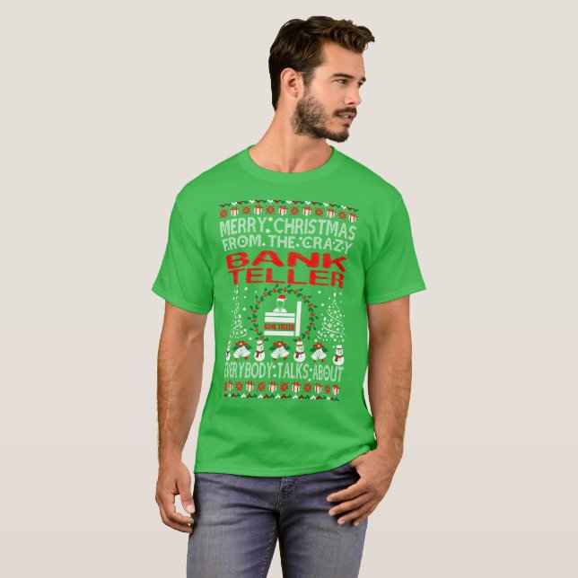 Merry Christmas From Bank Teller Ugly Sweater Tees (Front Full)