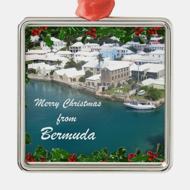 Merry Christmas from Bermuda Metal Ornament (Front)