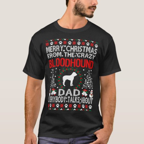 Merry Christmas From Bloodhound Dad Gift T_Shirt