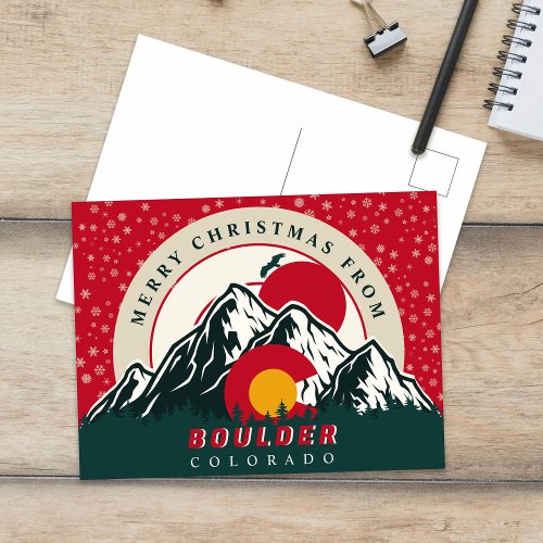 Merry Christmas From Boulder Colorado Souvenirs Postcard