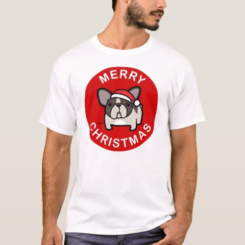 Merry Christmas from Brindle Pied Santa _ Red T_Shirt