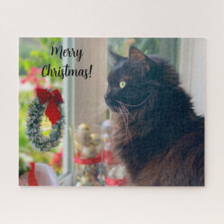 Merry Christmas From Buster Kitty Jigsaw Puzzle