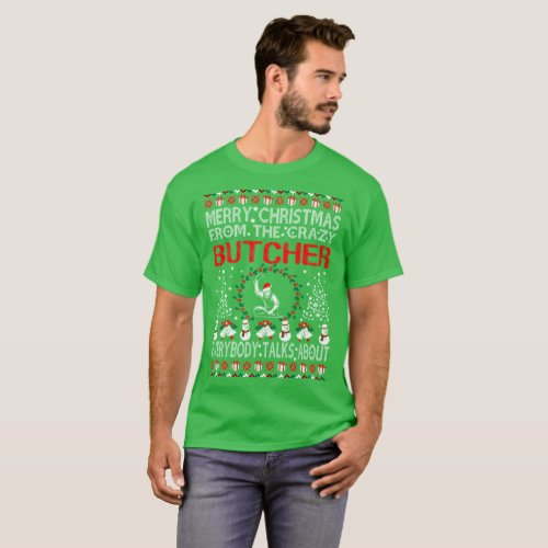 Merry Christmas From Butcher Ugly Sweater Tshirt