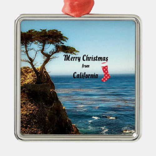 Merry Christmas from California Metal Ornament