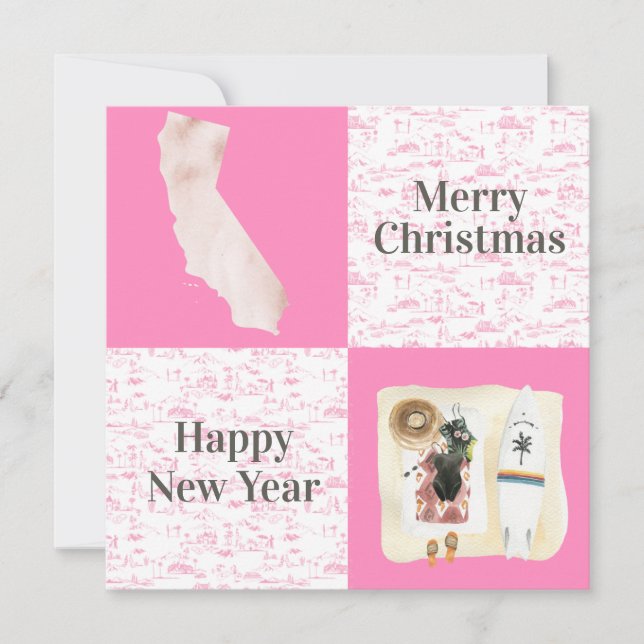 Merry Christmas from California Square Photo Note Card (Front)