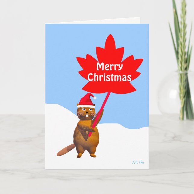Merry Christmas from Canada Beaver Holiday Card (Front)