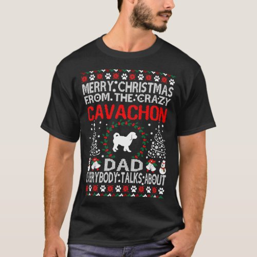 Merry Christmas From Cavachon Dad Gift T_Shirt