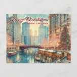 Merry Christmas From Chicago Holiday Postcard