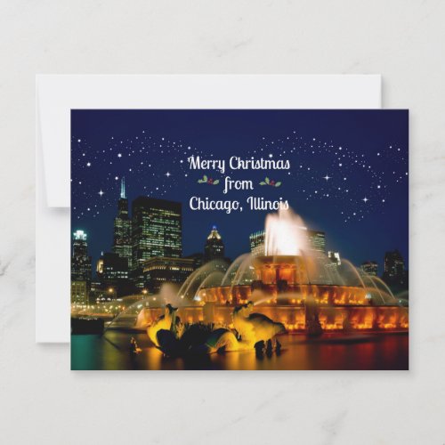 Merry Christmas from Chicago Illinois Holiday Card